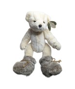 The Bearington Collection Iggy and Lou Cream Jointed Bear with Fur Boots... - £23.25 GBP
