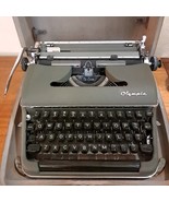 Vintage Olympia De Luxe SM3 Portable Manual Typewriter 1957 olive green ... - $498.00