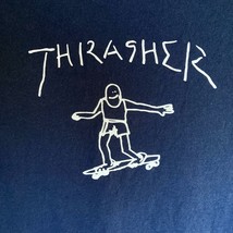 Thrasher Gonz T-Shirt Adult M Navy Blue Men Dr Dre Cotton Skateboard Graphic Tee - £17.25 GBP