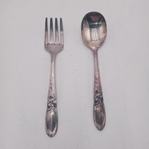 VTG White Orchid Oneida Community Silver Plated Infant Youth Spoon Fork Set - $286.19 MXN