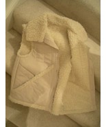Ladies Vest Size M Off White Oyster Color Cotton Outer Acrylic Pile Lini... - £11.48 GBP
