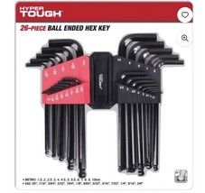 26pc Ball End Hex Key Set:Hyper Tough,Heavy-Duty, SAE/METRIC, Black Oxid... - €2,75 EUR