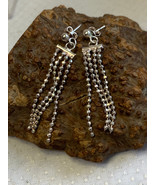 Sterling Silver Earrings 4.25g Fine Jewelry Dangle Beads Stud Pierced Pu... - £23.66 GBP