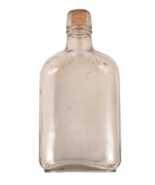 Vintage 1/2 Pint Clear Glass Flask Bottle with Cork 6.5 Inches - $13.70 CAD