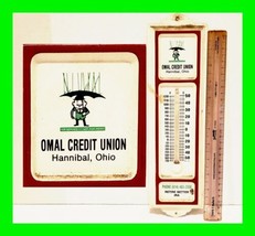 Vintage OMAL Credit Union ~ Hannibal, Ohio Metal / Porcelain Outdoor The... - £35.68 GBP