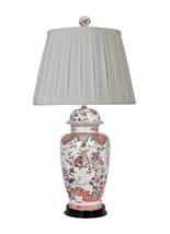 Chinese Porcelain Floral Motif Temple Jar Table Lamp 30&quot; - £265.56 GBP