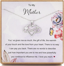  Mothers Day Gifts for Mom, To My Mother Necklace, Sterling Silver CZ Infinity L - £23.30 GBP
