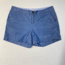 Merona Shorts Womens 4 Blue Casual Dress Chino Midrise Stretch Pockets 33x5 - £4.38 GBP
