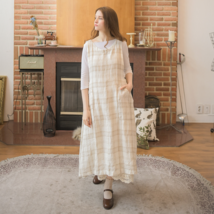 Lithuanian Linen Big Check Dress - $149.90