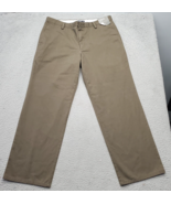 DOCKERS Easy Khaki Pants Men&#39;s 36x30 Brown Flat Front Straight Fit 29.5&quot;... - $27.73