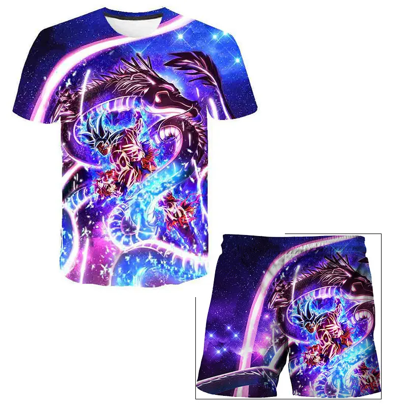 Baby Kids Clohtes Dragon Ball T Shirt Shorts 2 Pcs Sets Boys Anime Figures Son - £11.31 GBP+