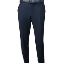Men's MONO Turkey Slacks 100% Wool Plain Front Slim Fit 2502-02 Navy Blue image 4
