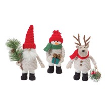 Santa/Snowman/Moose (Set of 6) 8&quot;H, 9&quot;H, 10.5&quot;H Fabric - £75.35 GBP