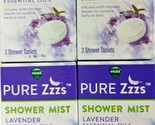 4 Vicks PURE Zzzs Shower Mist Shower Tablets Lavender Aromatherapy 12 Ta... - £19.83 GBP