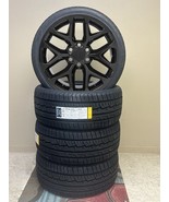 Black Snowflake 24&quot; Wheels Rims 295/35R24 Tires 2000-2025 Chevy Silverad... - $2,206.71