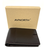 AVNORTH RFID Blocking Bifold Genuine Leather Slim Men&#39;s Wallet (Dark Bro... - $26.05 CAD