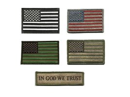 Tactical Morale USA Flag in God Embroidered 5 Pc Patch Bundle - £11.00 GBP