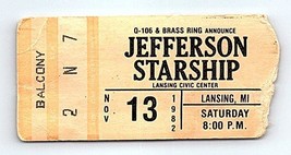 Jefferson Starship Concierto Ticket Stub Noviembre 13 1982 Lansing Michigan - $49.49