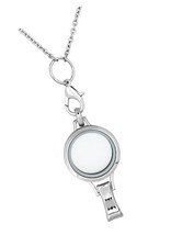 ShinyJewelry Id Badge Holder Necklace Living Memory Glass - $47.83