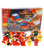 Fire Fighter Interlocking Block Fire Truck Car and Figure Play Set 420 P... - £15.94 GBP