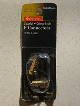 Crimp-Style F (Coaxial) Connectors for RG-6 Cable 24K Gold-Plated Connector 2/Pk - £6.38 GBP
