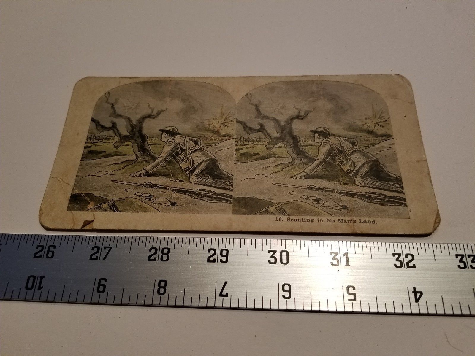 Home Treasure Scouting In No Man&#39;s Land Stereoview Card Military Soldier... - $23.74