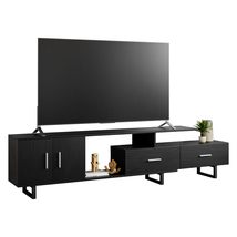 LeisureMod Avery Mid-Century Modern 69&quot; TV Stand with MDF Cabinet and Po... - £196.54 GBP