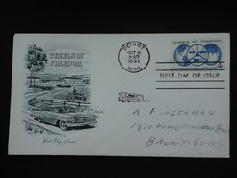 1960 Wheels of Freedom First Day Issue Envelope Stamp Auto Tractor Truck - £1.96 GBP