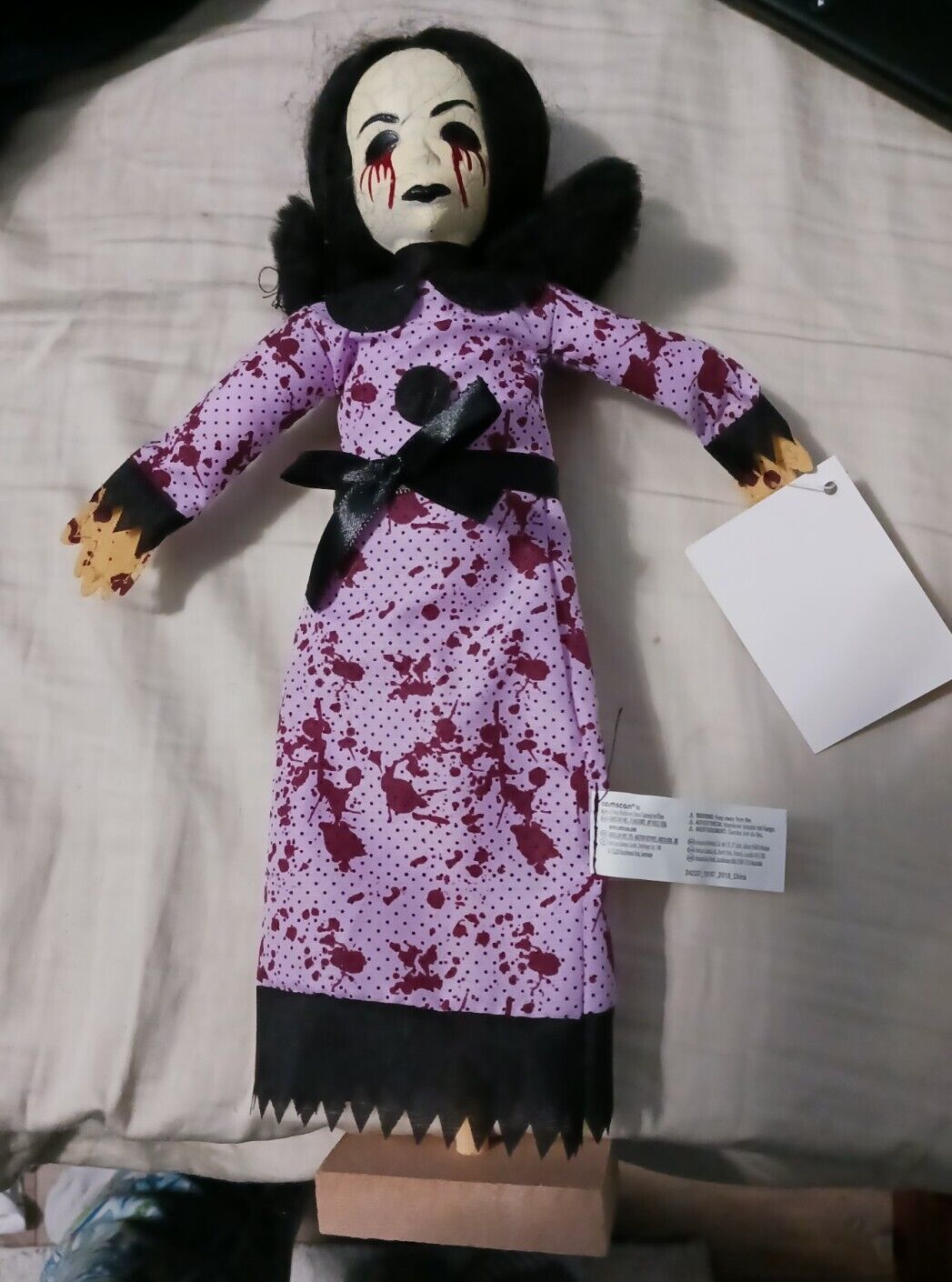 Amscan Creepy  possessed Doll Halloween Prop on stand 12 inches tall new - $4.95