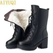 AIYUQI Women boots 2021 new genuine leather women military boots size 35-42 plat - £89.26 GBP