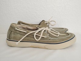 Sperry Topsider Boat Shoes 2 Eyelet Men’s 10.5  Canvas Green F11-CH171 0777853 - £13.93 GBP
