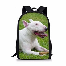 Cute Bull Terrier Dog Print School Bags for Girls Boys Back Pack Kids Backpack C - £36.57 GBP