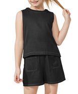 Handfrog Girls Denim Tank Top Wide Leg Pants Set Blue Size 2025 - $329.01 MXN