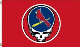 St. Louis Cardinals Deah Skull Flag 3X5Ft Banner USA Polyester - £12.35 GBP