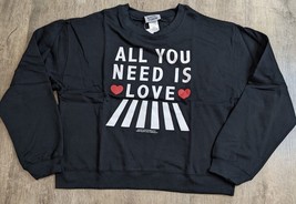 Kohl&#39;s NWT $36  XL All You Need Is Love Beatles Black Pullover Sweatshirt AN - £13.92 GBP