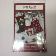 Waiting for Santa Christmas Stocking Craft Pattern 10&quot; x 17&quot; Indygo Junc... - £10.11 GBP