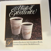 Vintage McDonald&#39;s 13.5 x 13.5 &quot; A Taste Of Excellence Coffee translite ... - $39.33