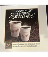 Vintage McDonald&#39;s 13.5 x 13.5 &quot; A Taste Of Excellence Coffee translite ... - $53.94 CAD