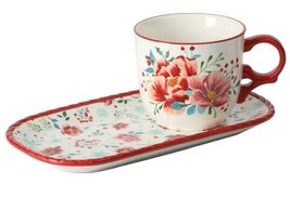 Pioneer Woman ~ MERRY MEADOW ~ Stoneware ~ 10.3&quot; Cookie Tray &amp; 16 Ounce ... - $50.00
