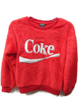 Coca-Cola Red Plush Woobie Sweatshirt Size Small Cozy Warm Comfy Cuddly - $12.38