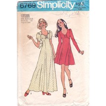 Vintage Sewing PATTERN Simplicity 6769, Young Junior Teens 1974 Dress, Size 5 6 - £14.53 GBP
