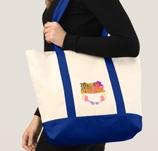 Beach Cowgirl Sandy Footprints Birght Colors Large Tote Bag - Royal - $28.95