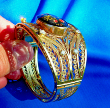 Earth mined Diamond Deco European Bracelet Cuff Filigree Bangle 61.3 gra... - $384,009.45 MXN