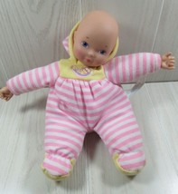 Madame Alexander soft plush body baby doll pink stripes yellow feet viny... - $14.84
