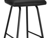 Armen Living Tandy Black Faux Leather and Black Metal 26&quot; Counter Stool - $268.99
