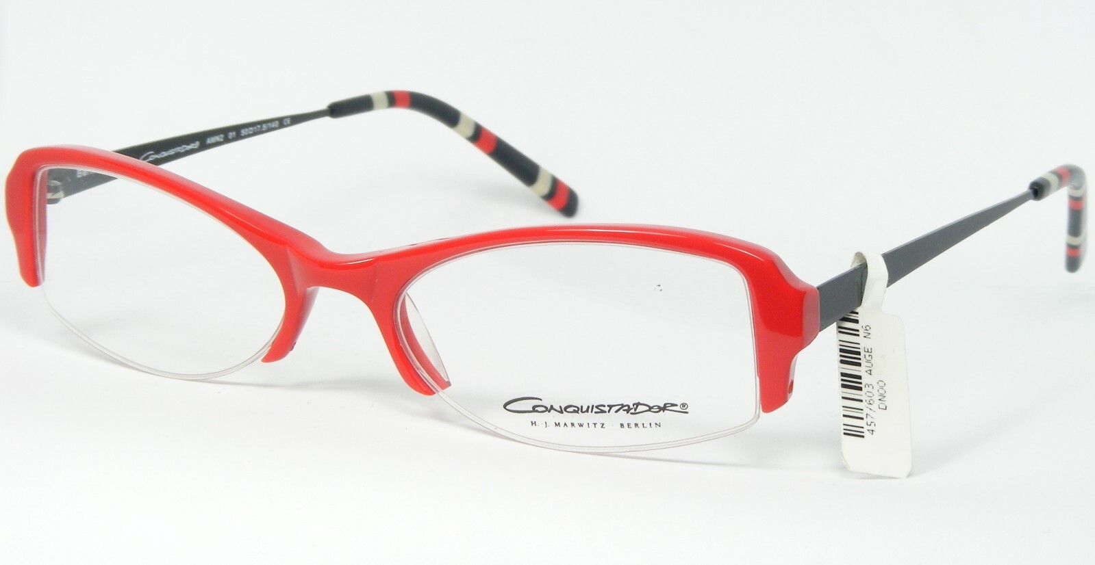 CONQUISTADOR Marwitz Berlin AMN2 01 Rot/Schwarz Brille 50-17.5-140mm Ger... - $65.46
