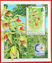 ZAYIX - 1995 Solomon Islands 808 MNH souvenir sheet Singapore 95 Orchids Flowers - $2.75