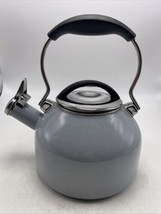 CHANTAL Teakettle Whistling 1.8 Qt Enamel on Steel Light Gray Blue Tea K... - £28.78 GBP