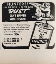 1958 Print Ad Fiendoil Rust Prevention for Hunters Guns Riverdale,Maryland - £5.49 GBP