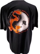 Year Of The Dragon T-SHIRT Sz L Black Fortune Designs Clctn YIN/YANG Symbol Nwot - £10.21 GBP